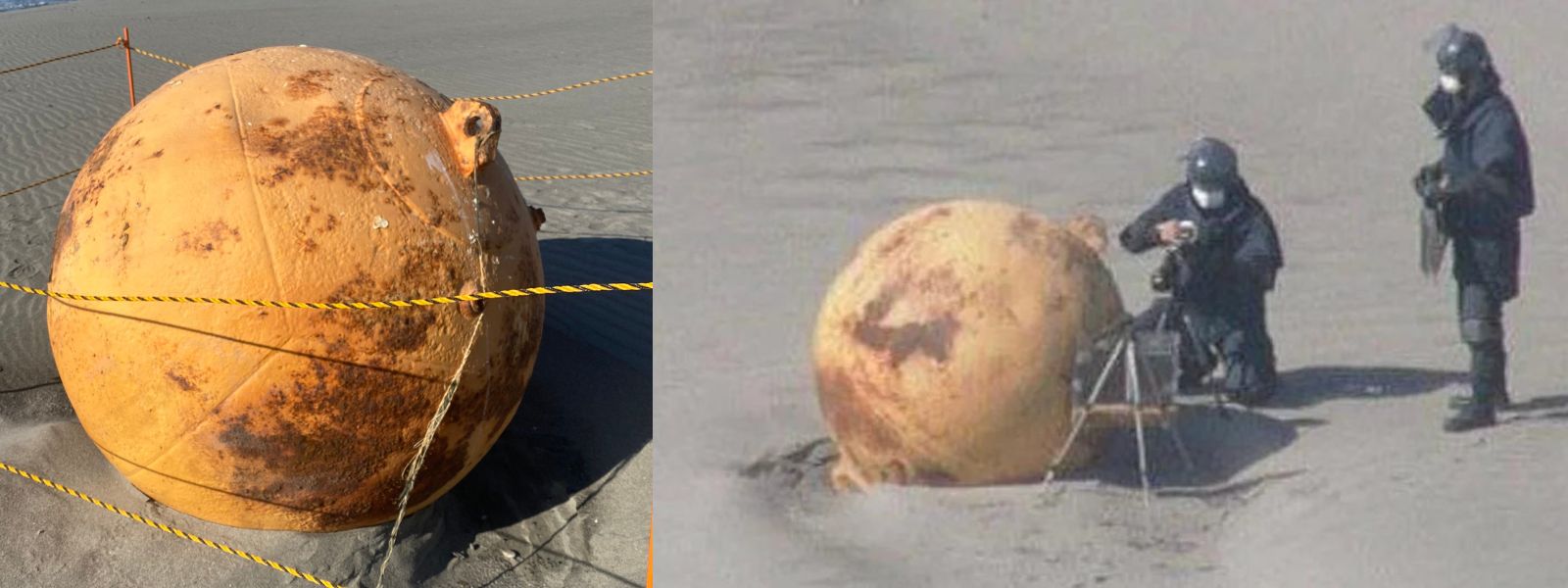 Mysterious metal ball discovered on Japan Beach